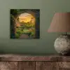 Poort - Planten - Zonsondergang aluminium wit klein -sfeer2