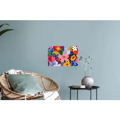 Kleurrijk - Bloemen - Abstract - Stippen Muursticker klein -plant