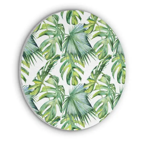 Bohemian - Bladeren - Bloemen - Tropisch Akoestische PET Vilt - Rond klein -3d