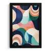 Abstract - Blauw - Roze fotolijst zwart zonder passe partout klein -3d