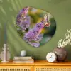 Sierlijke - Vlinder - Paarse - Bloemen Wandcirkel Organisch Plexiglas middel -sfeer2