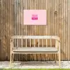 Bisou - Roze - Minimalistisch Tuinposter op houten frame 2 cm dik klein -sfeer4
