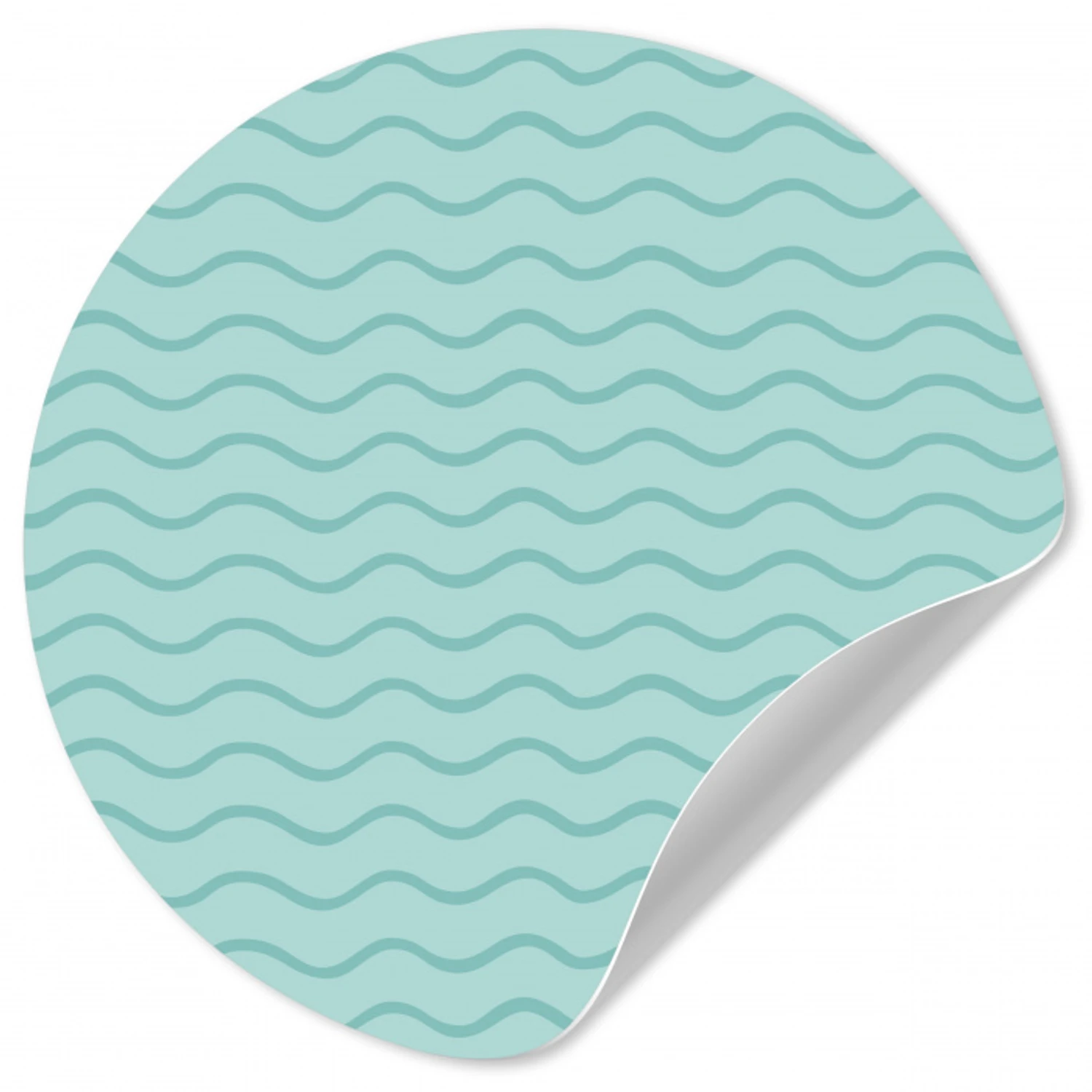 Zee - Dieren - Bluewave - Blauw Wandcirkel behangsticker klein 186 -3d