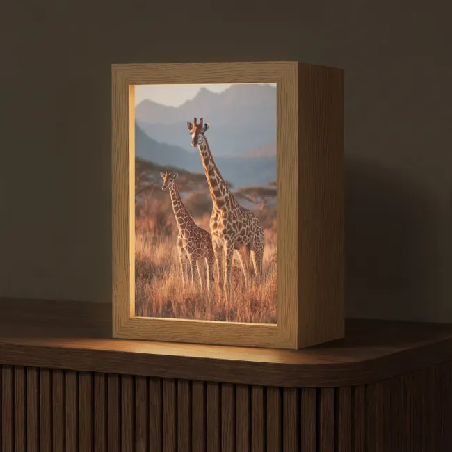 Table Lamp - Giraffes - High grass - Acacia trees
