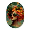 Vrouw - Sinaasappel - Bessen - Oranje Wandcirkel Ovaal Forex klein -3d