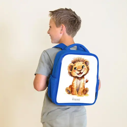Baby leeuw Kinderrugzak - Blauw middel -sfeer2