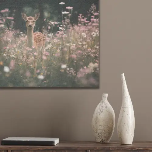 Hert - Wilde bloemen - Bos PET vilt klein -sfeer6_closeup