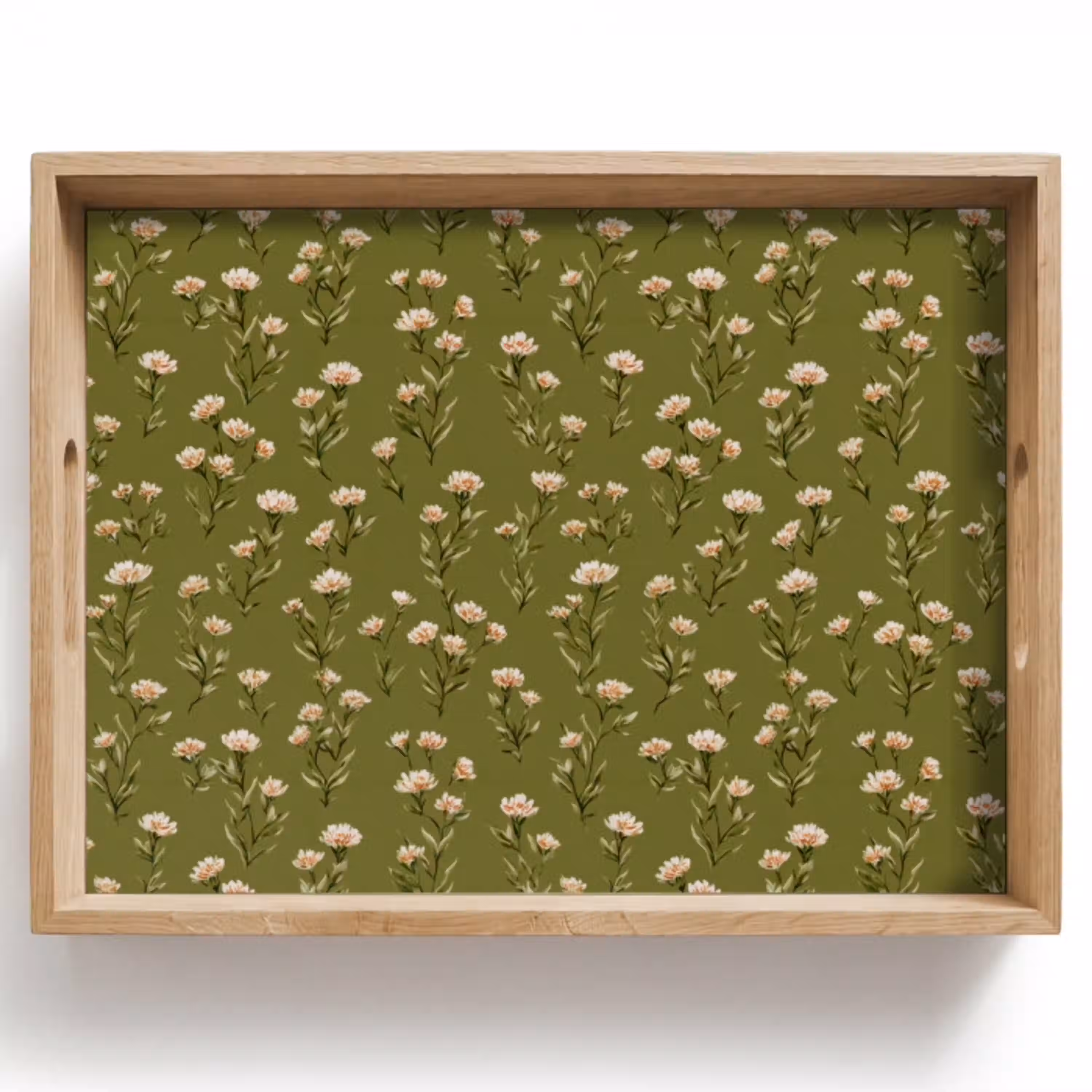 Landelijk - Bloemen -  Groen Dienblad Rechthoek middel 911 -z3d_shopping