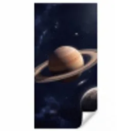 Planeten - Saturnus - Ruimte Behang Vinyl klein -3d