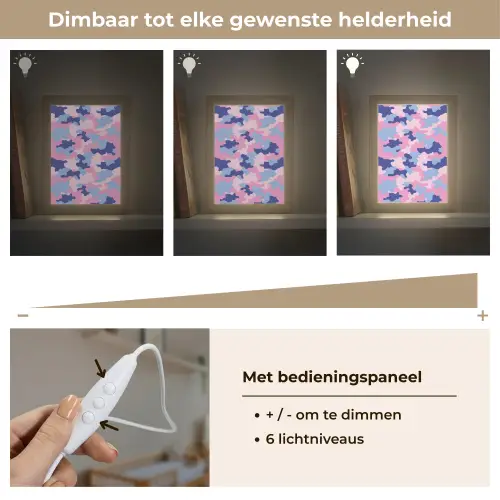 Camouflage - Patroon - Donkerblauw Light Box met kabel klein -USP_dimbaarNL