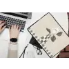 Vaas - Geruit - Groen - Bloem laptophoes neopreen klein -bureau