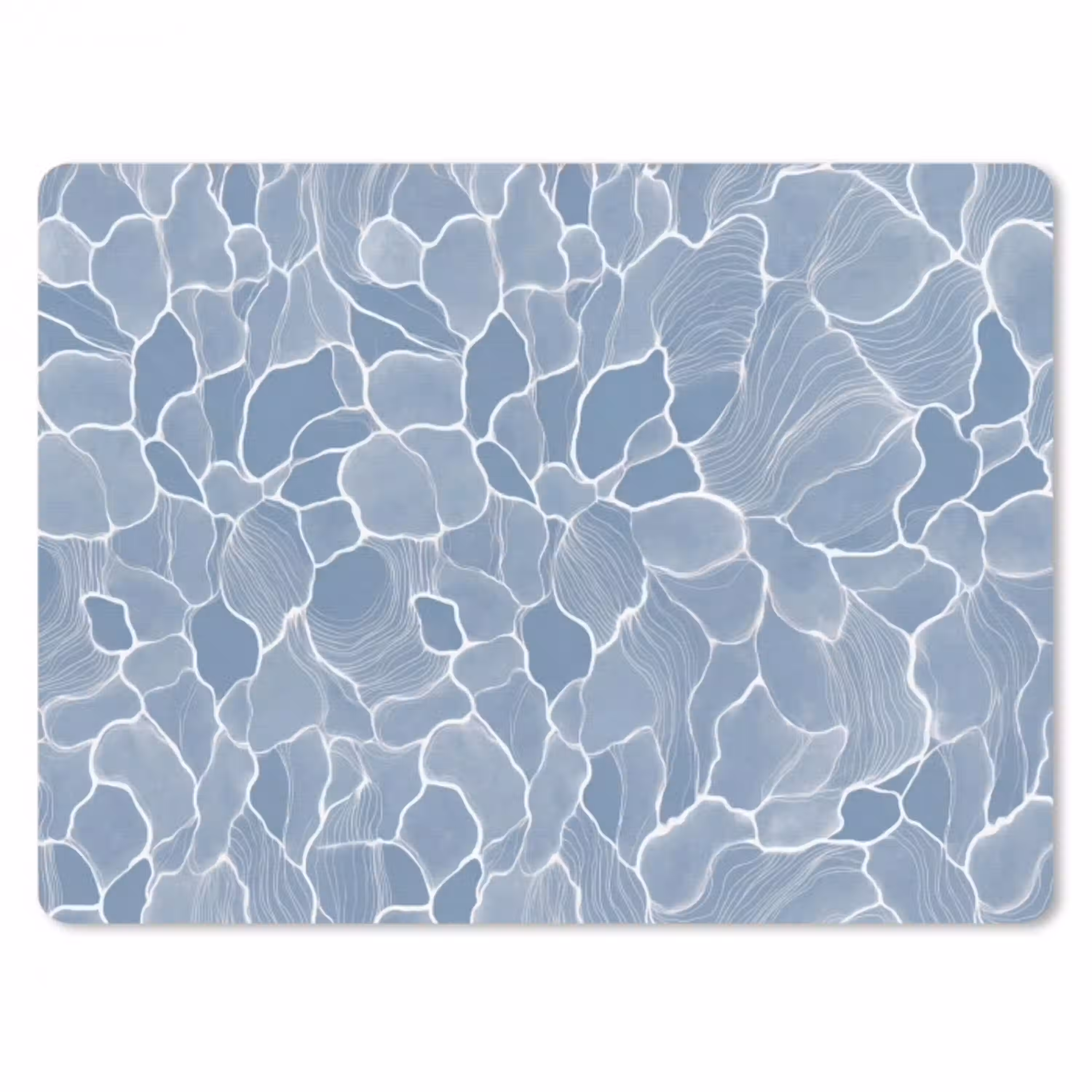 Abstract - Blauw - Bladeren muismat rubber klein -3d