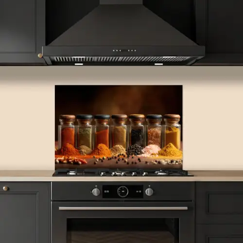 Potjes - Kruiden - Specerijen - Korrels keuken achterwand spatscherm klein -sfeer1