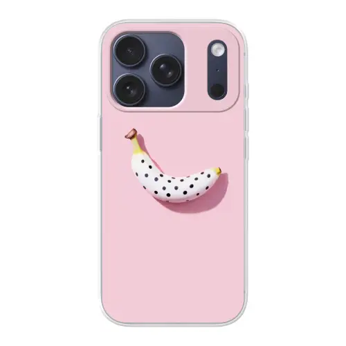 Banaan - Stippen - roze Telefoonhoesje iPhone 17 Pro klein -3d