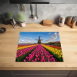 Tulpen - Holland - Molen - Kleurrijk Inductie beschermer vinyl 3mm middel -sfeer5