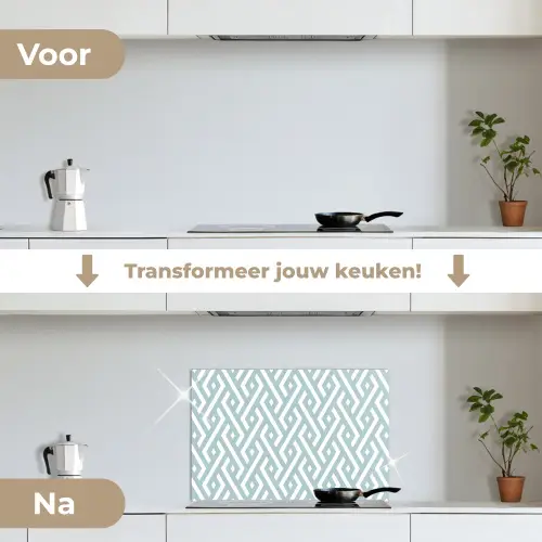 Patronen - Abstract - Geometrie keuken achterwand spatscherm klein 900 -voor_na_NL