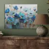 Bloemen - Schilderij - Blauw PET vilt klein -sfeer2
