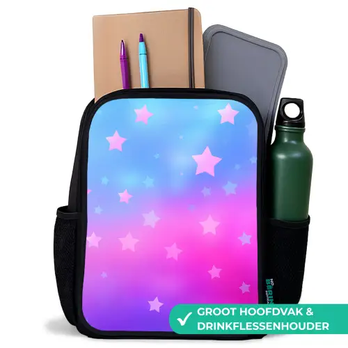 Sterren - Roze - Blauw Rugzak - Zwart middel -inhoud_NL