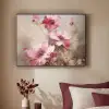 Bloemen - Roze - Kunst - Watercolor Textielframe zwart klein -sfeer1