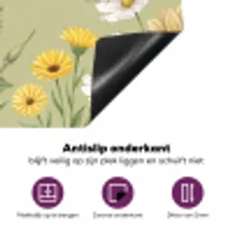 Botanisch - Bloemen - Kleurrijk Inductie beschermer vinyl 3mm klein -zzzzzzz-cc-onderkant