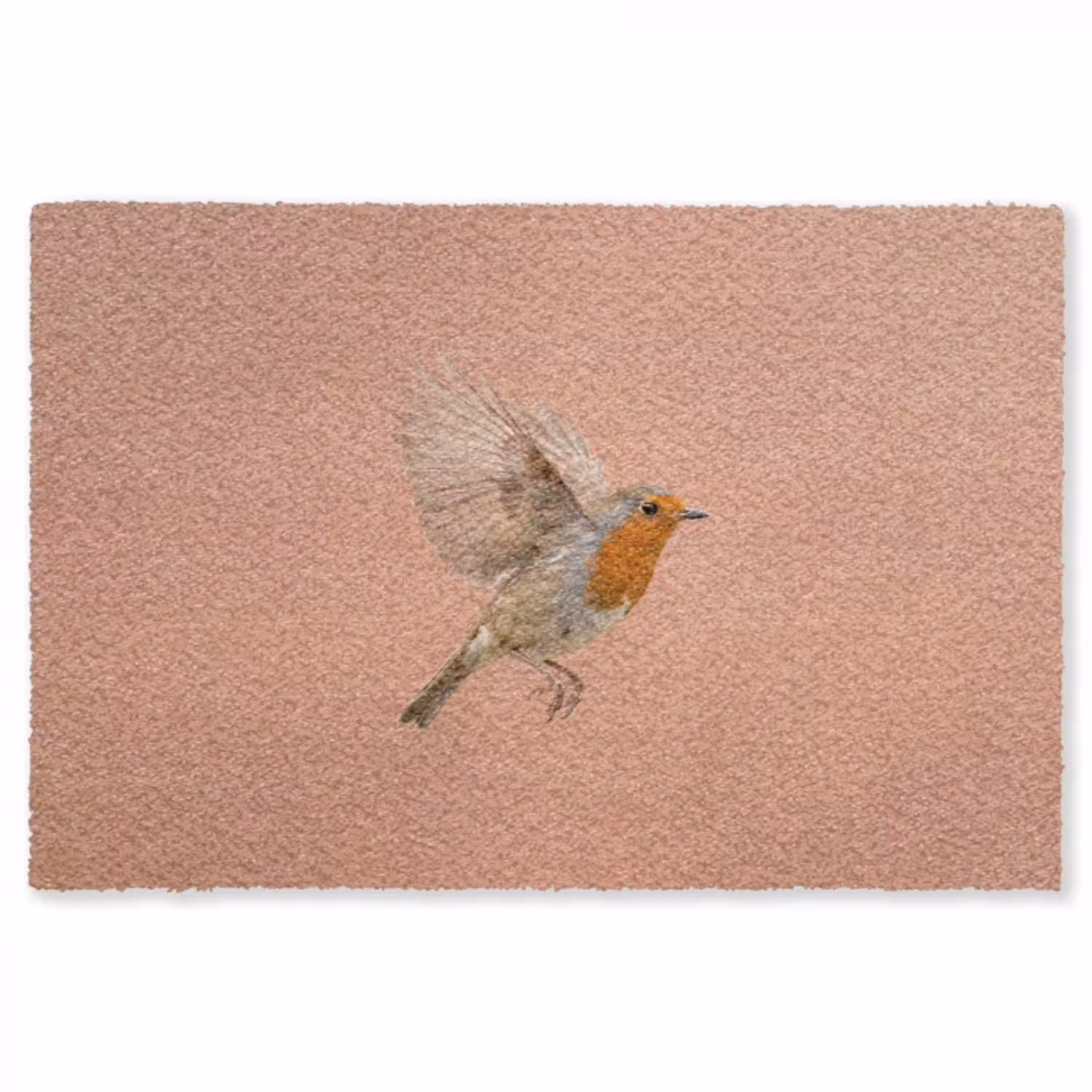 Roodborst - Natuur - Roze Vloerkleed Rechthoek klein -3d