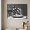 Wasbeer - Cute - Pasta - Tafelkleed - Zwart - Wit Textielframe - compleet frame klein -sfeer2