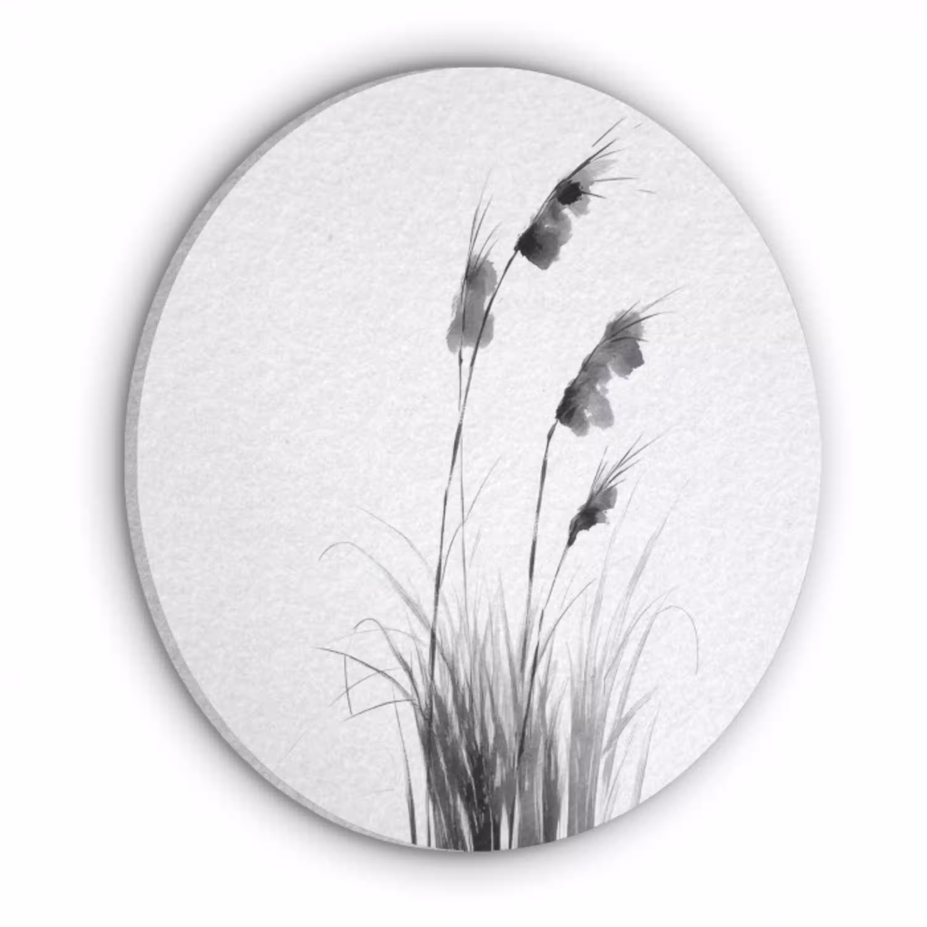 Minimalistisch - Stelen - Wit Akoestische PET Vilt - Rond klein -3d