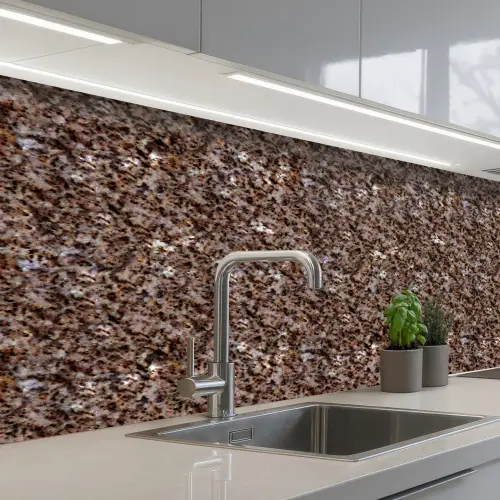 Graniet - Bruin - Structuur keuken achterwand 2 middel 871 -3d_schuin