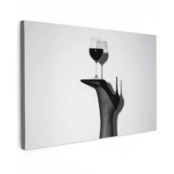 Hak - Wijn - Minimalistisch - Zwart Tuinposter op houten frame 2 cm dik klein -3d