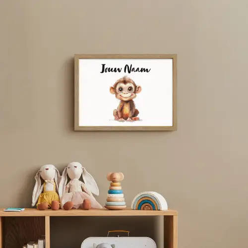 Aap - Baby - Jungle dieren Light Box met batterij (Wandlamp kind) middel -sfeer2_kind