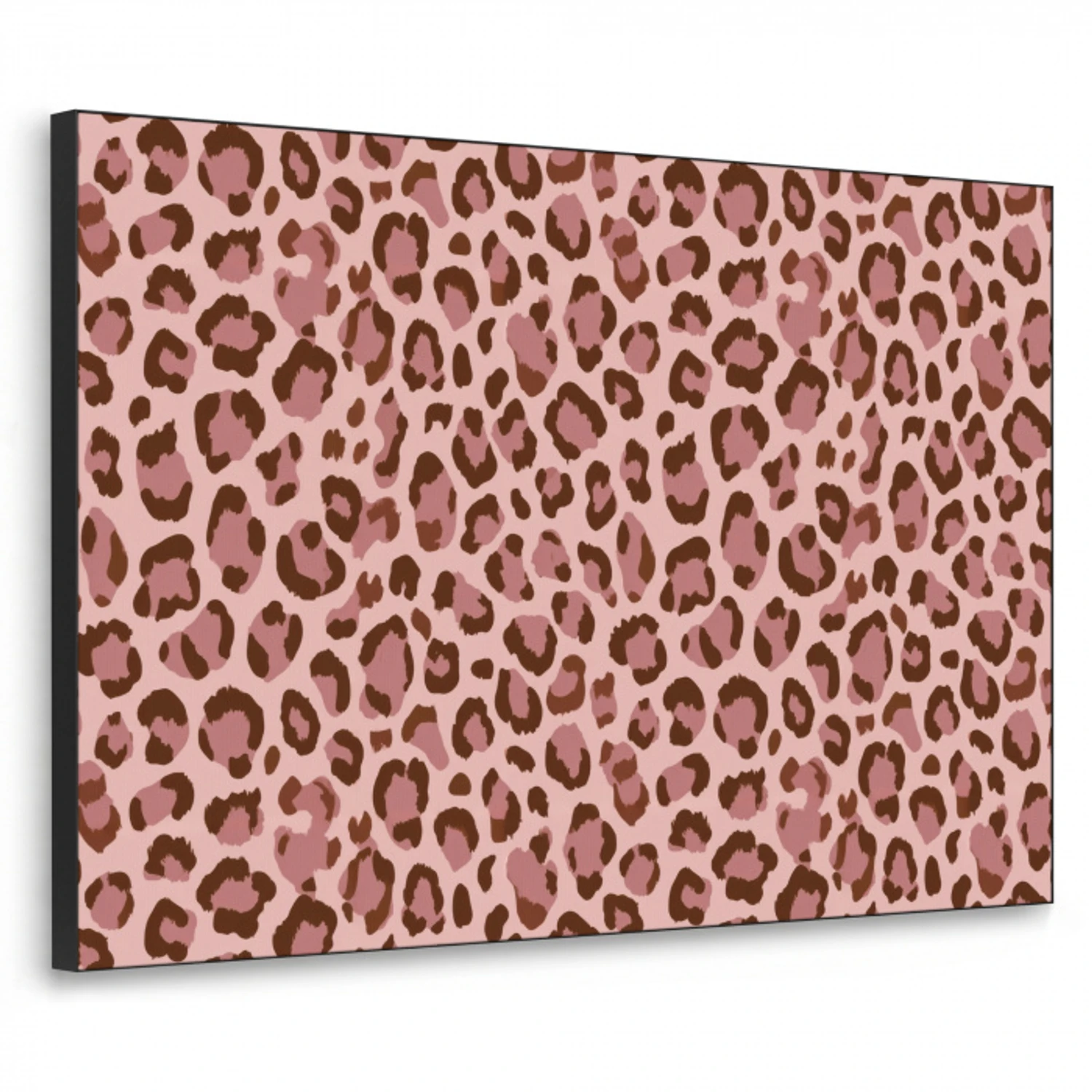 Luipaard - Patroon - Roze Textielframe zwart klein 947 -3d