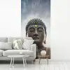 Boeddha hoofd - Buddha - Lucht - Spiritueel - Meditatie fotobehang vinyl groot -woonkamer