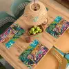 Luipaard - Kleurrijk - Tropisch Placemat vinyl groot -zzsfeer5_Kitchenyeah-website