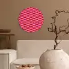 Rood - Roze - Schaakbord - Valentijn Wandcirkel kunststof plaat 5mm dik klein -sfeer1