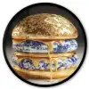 Delftsblauw - Goud - Burger Fotolijst rond zonder passe partout klein -3d