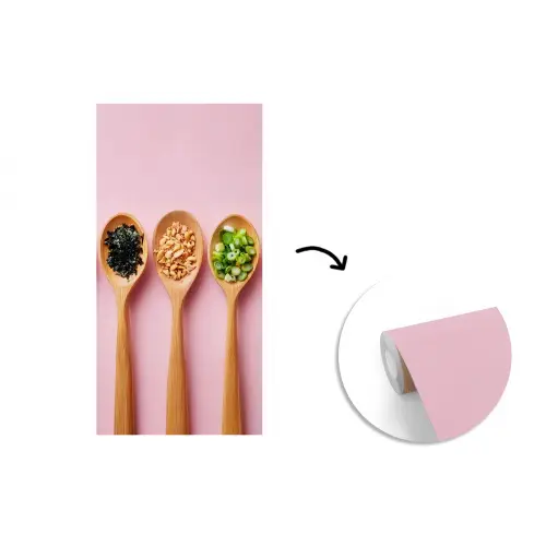 Ingrediënten - Lepels - Hout - Roze fotobehang vinyl groot -3d