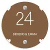 Weiße Herzchen in den Ecken - Klassisch Naambord Rond klein -3d