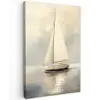 Zeilschip - Zee - Bewolkt Tuinposter op houten frame 2 cm dik klein -3d