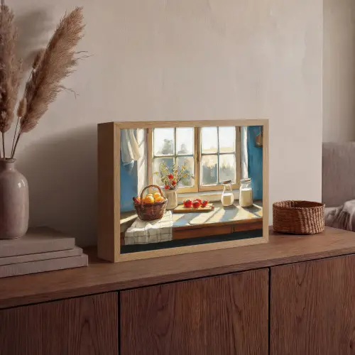 Stilleven - Keuken - Doorkijk - Vintage Light Box met batterij (Wandlamp) middel -sfeer2