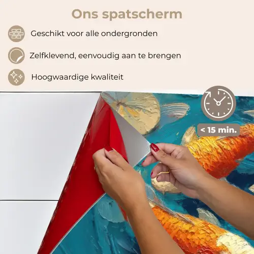 Vissen - Waterlelies - Oranje - Water keuken achterwand spatscherm klein -spatscherm_NL