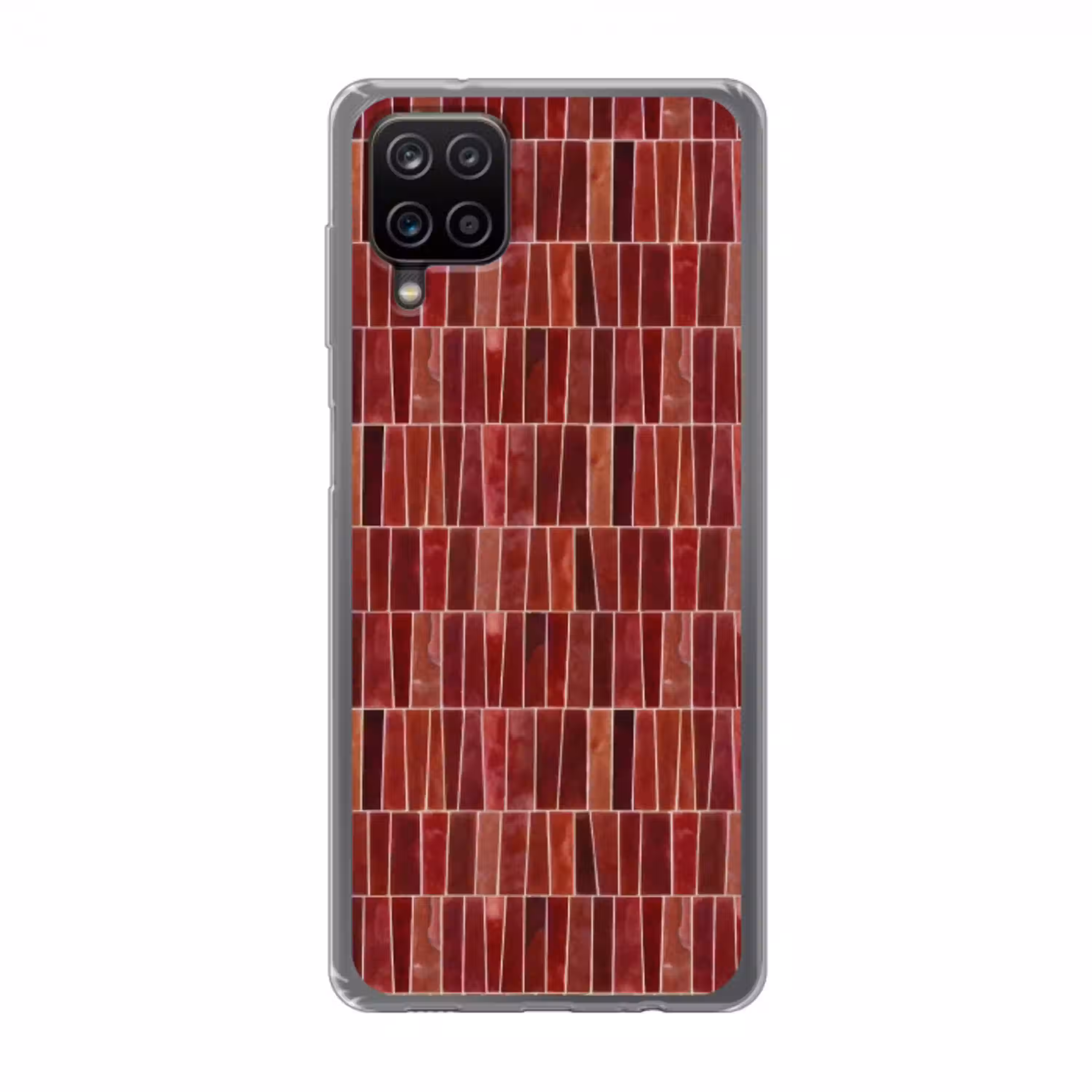 Tegels - Modern - Structuur - Dieprood Telefoonhoesje Samsung Galaxy A12 klein 372 -3d