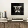 Schotse hooglander - Goud - Hoorns - Zwart wit - Koe - Dieren plexiglas 5mm klein -sfeer1