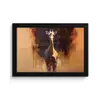 Giraf - Bruin - Abstract - Geschilderd fotolijst zwart zonder passe partout klein -3d