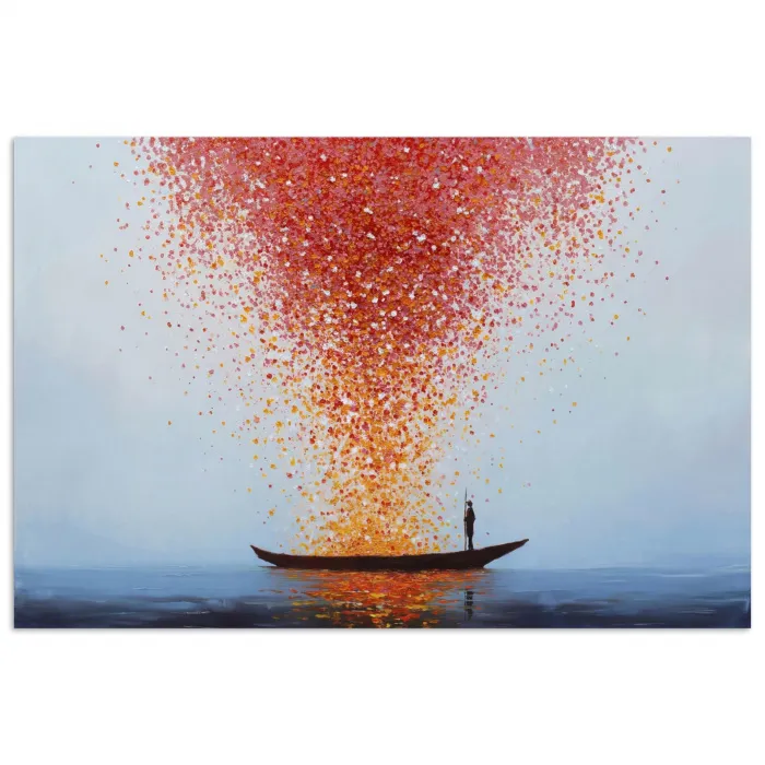 Wolk - Confetti - Boot - Wateroppervlakte poster papier klein -3d
