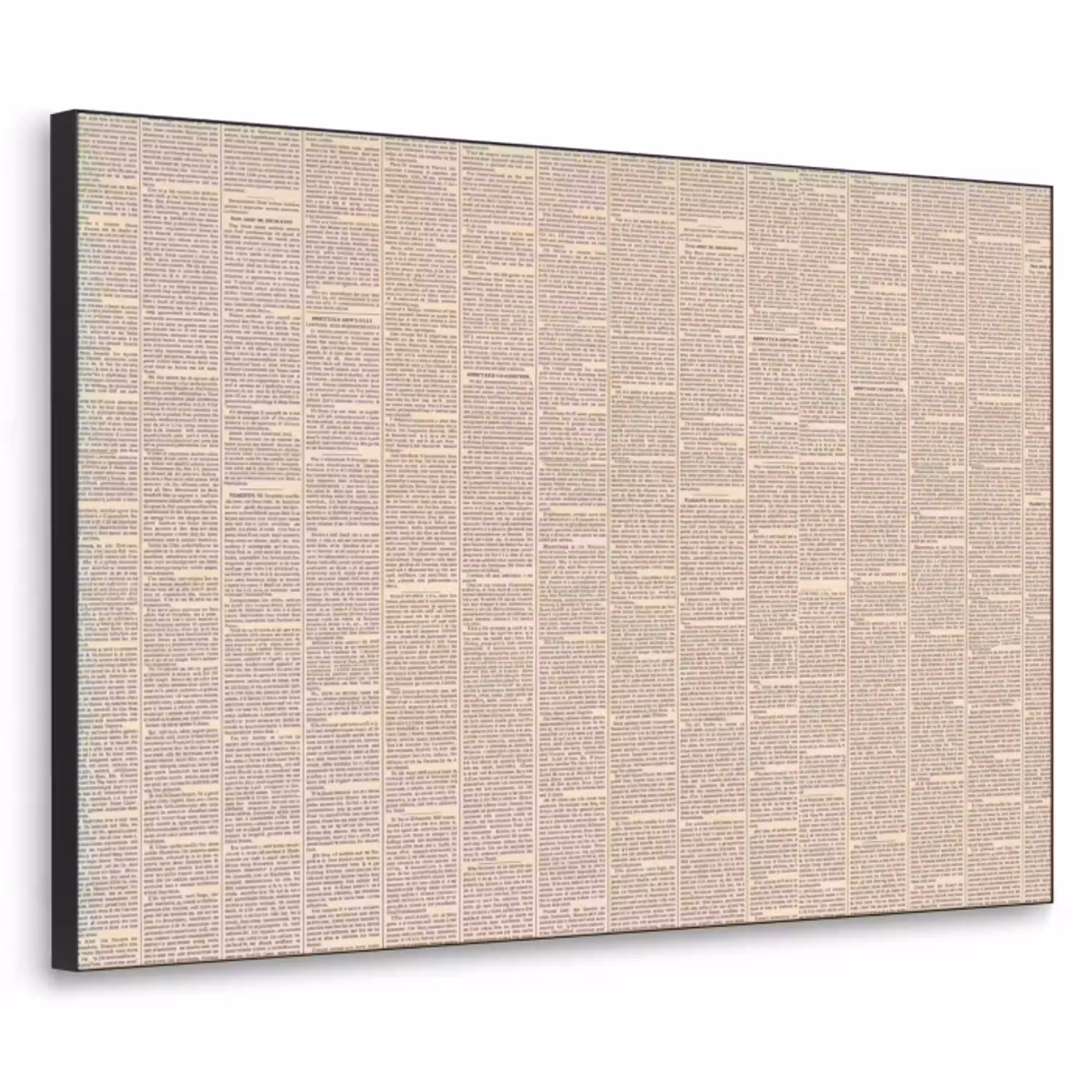 Krant - Nieuws - Historisch - Vintage - Beige Textielframe zwart klein -3d