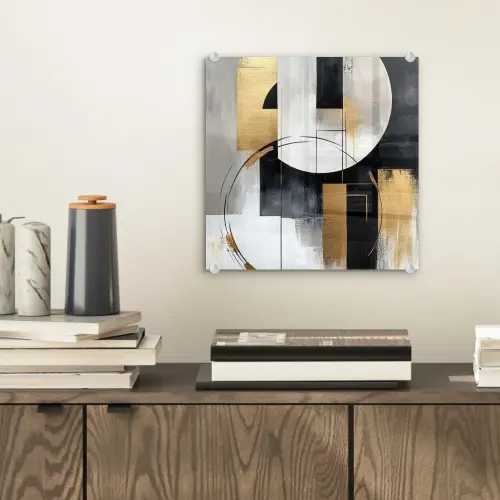 Abstract - Goud - Zilver - Vormen - Aesthetic plexiglas 5mm klein -sfeer1