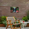 Waterval in Bloeiende Tropische Tuin Tuinposter op houten frame 2 cm dik klein -sfeer3