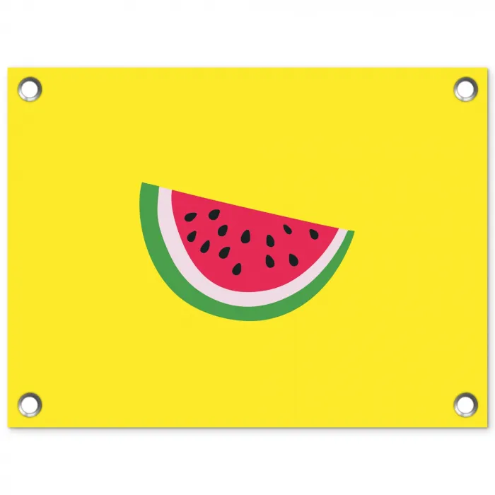 Fruit - Watermeloen - Geel tuinposter los doek klein -3d
