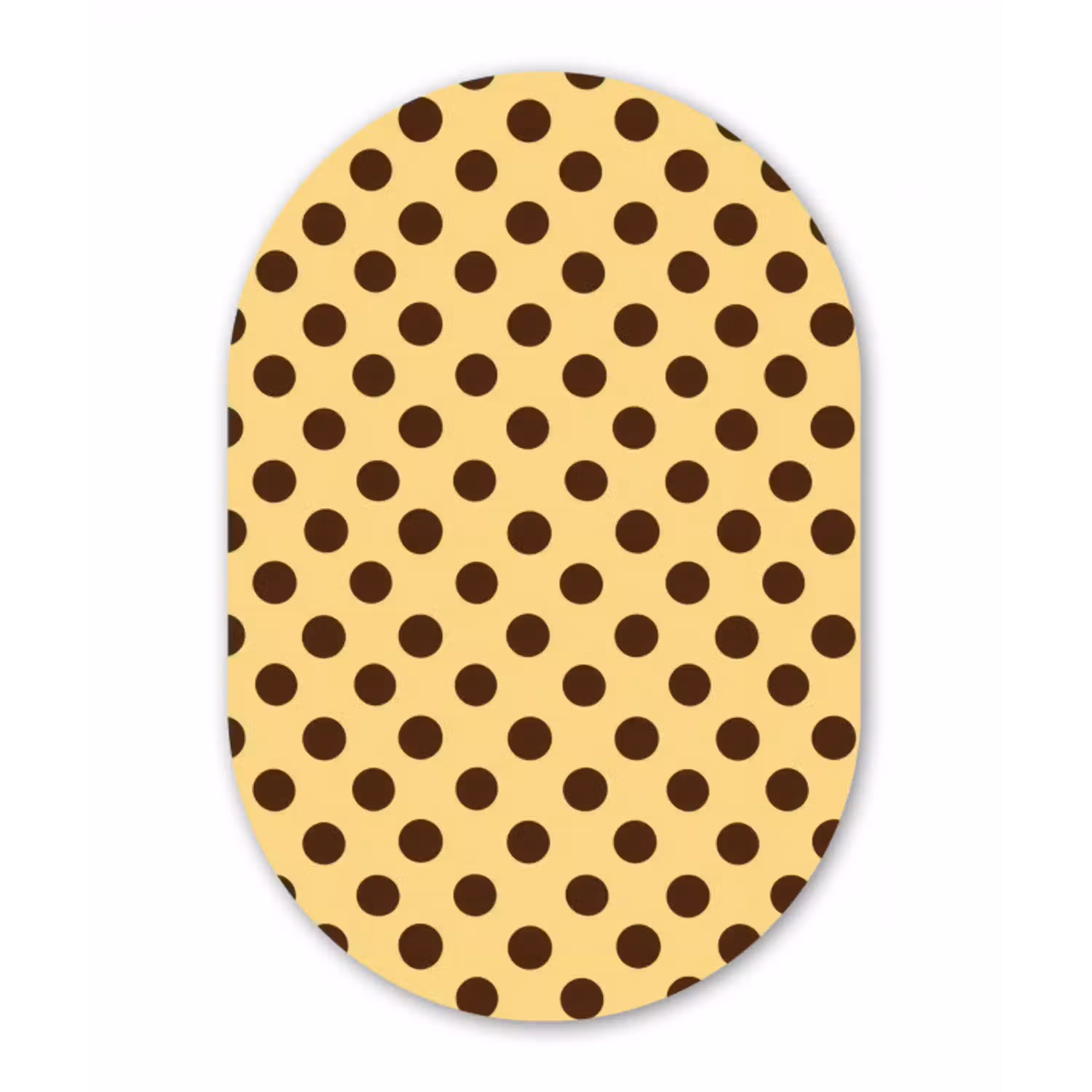Polka Dot - Stippen - Retro - Geel - Bruin Wandcirkel Ovaal Aluminium middel 839 -3d