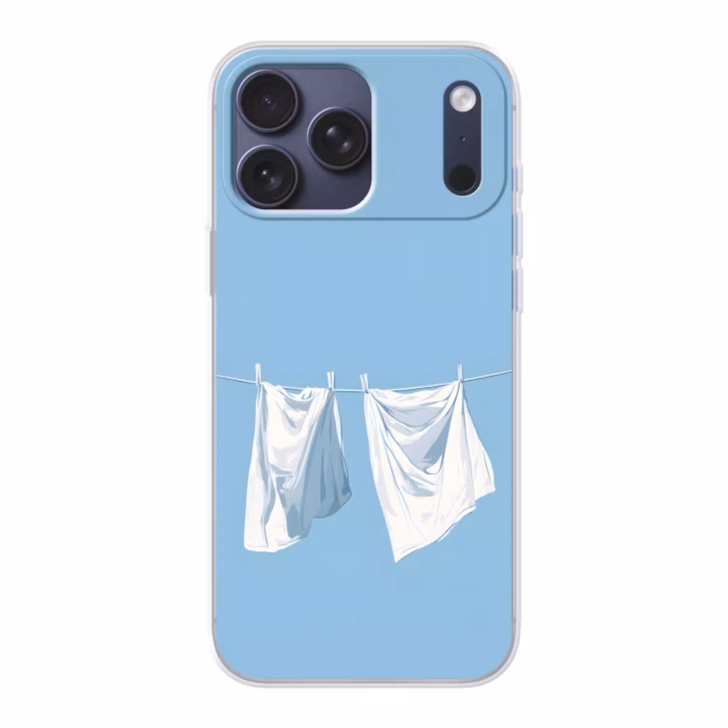 Lakens - Waslijn - Blauw - Minimalistisch Telefoonhoesje iPhone 17 Pro Max klein -3d